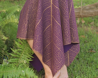 Ready to Ship - Long Leaf Skirt, Fairy Leaf Clothing, cosplay fae skirt, renaissance fairy skirt, Everyday Fairywear, fairy skirt custom