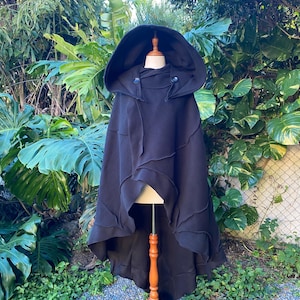 Upgraded - Extra Sized - Leaf Cape Poncho with Giant Detachable Pixie Hood -  - cloak - cape