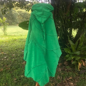 Leaf Cape Poncho with Giant Pixie Hood - Druid Cloak - cloak - cape