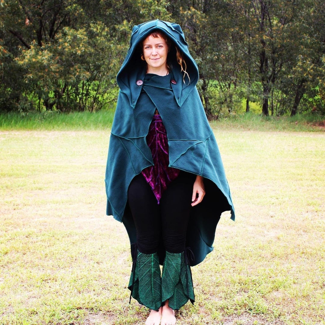 ●XEXYMIX●Quilted Hood Packable Poncho / Hunter Green Poncho. Packable Waterproof Cape | Mac in a Sac