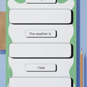 Imprimable maintenant et le prochain tableau | Téléchargement numérique avec 14 émotions, 7 types de météo et plus de 20 activités quotidiennes