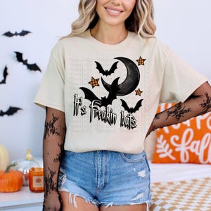 It&#39;s Freakin Bats PNG, Halloween Sublimation Design, Spooky Bat and Moon