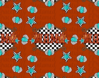 Western Mama Seamless Pattern - High Resolution, Instant Download PNG