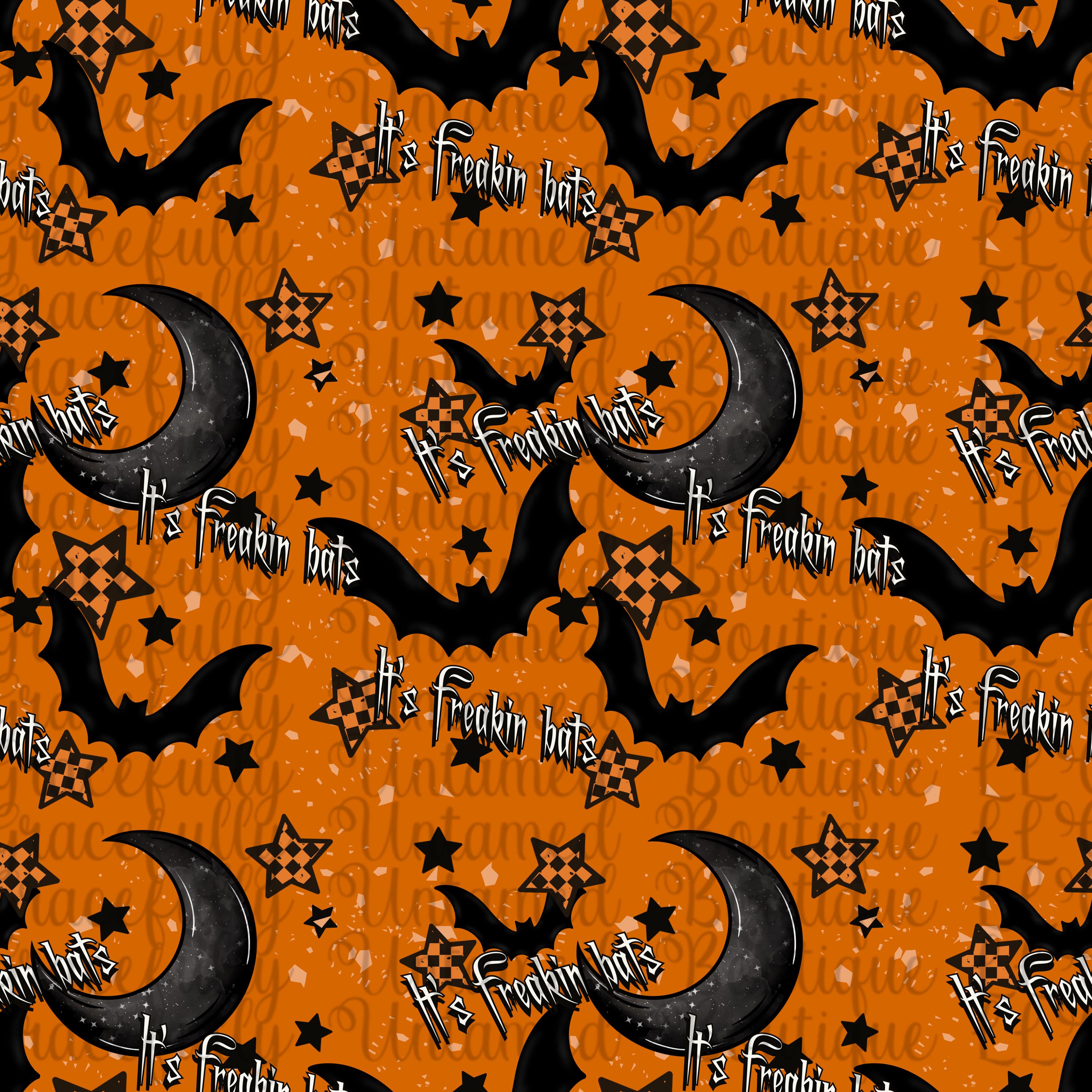 It's Freakin' Bats Halloween Seamless Pattern - High Resolution, Instant