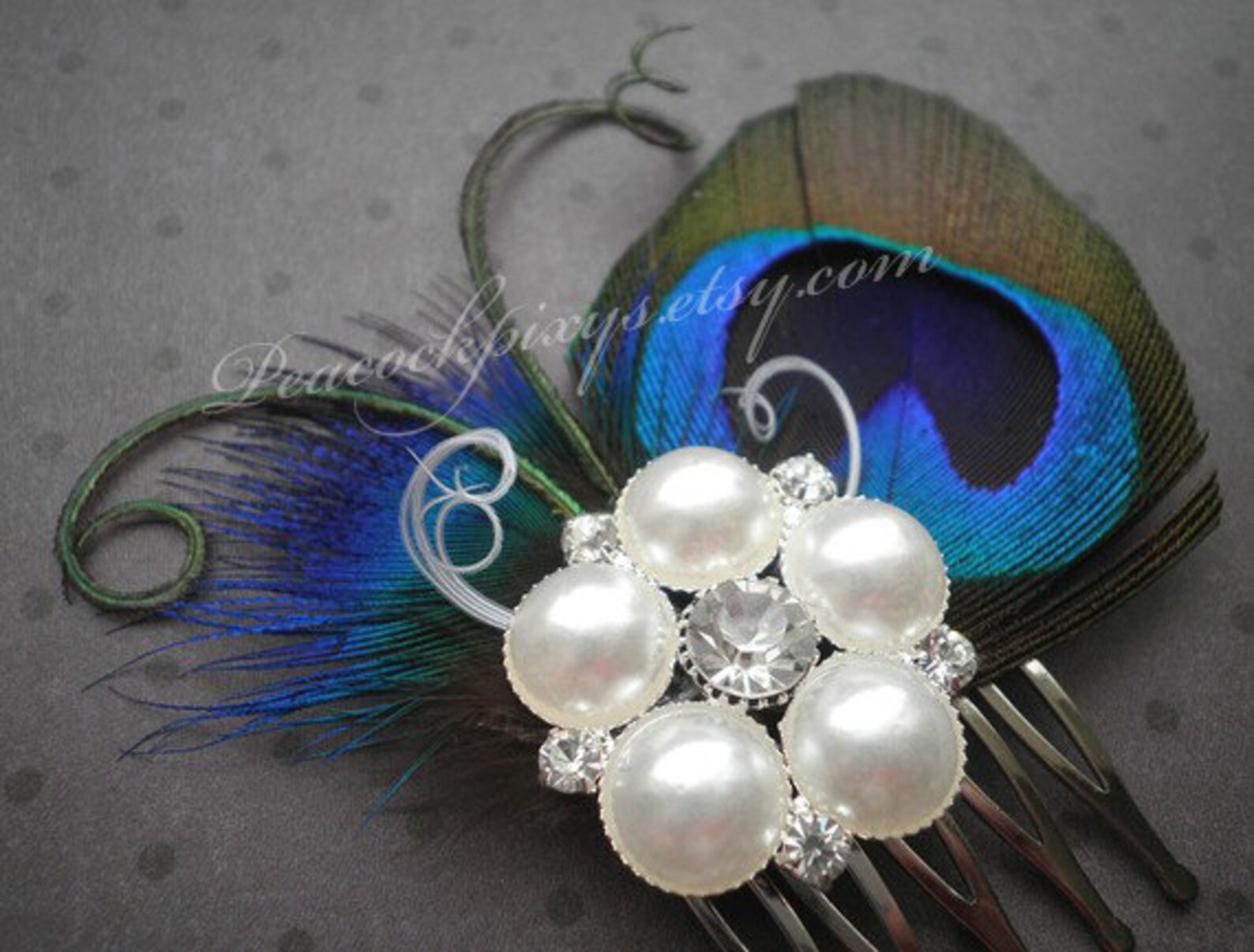 Peacock Wedding Hair Accessories Feather Fascinator Feather Etsy