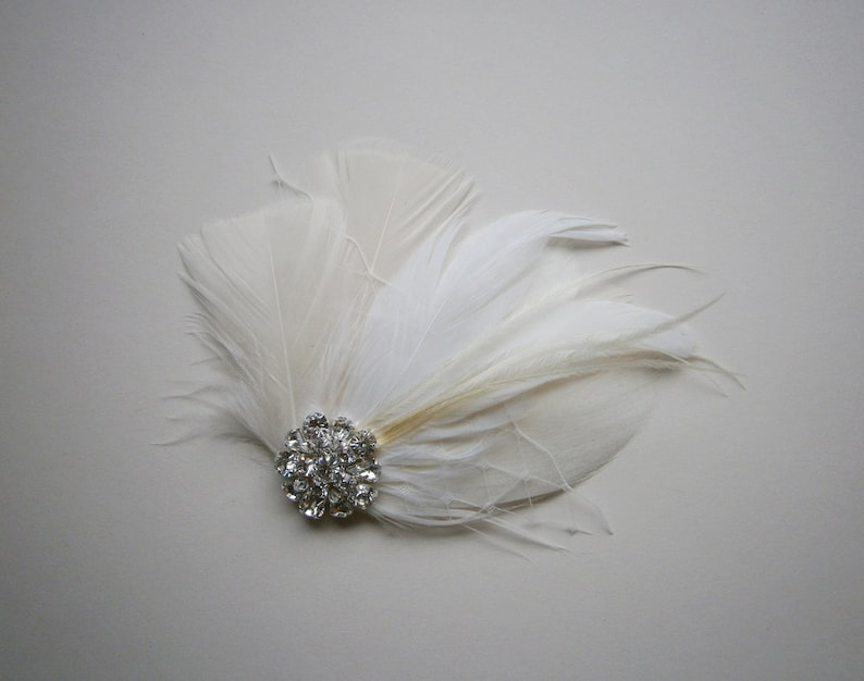Ivory Feather White Weddings Hair Accessory Facinator - Etsy