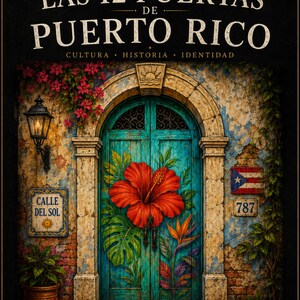 Puerto Rico Coloring Book Printable PDF | 12 Puerto Rican Doors | Coquí, Flamboyán, Jíbaro & Vejigante