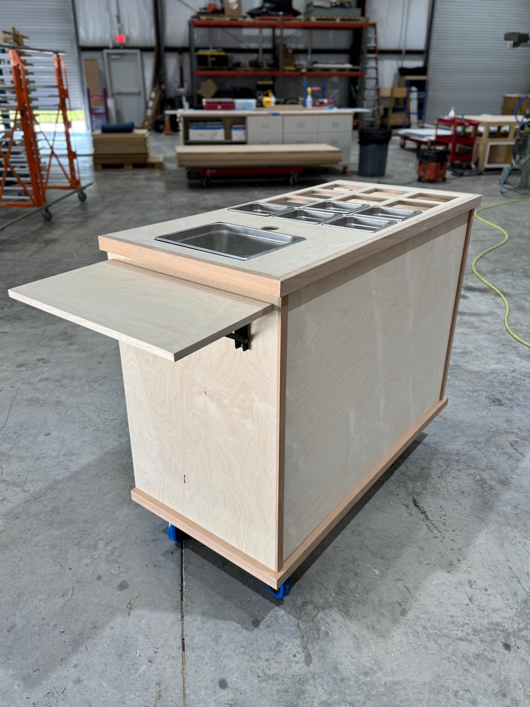 Collapsible Mobile Snack Carts for Food Vendors, Charcuterie with Wheels and Inserts for Food, Wedding Event Carts, Mother’s Day Gift