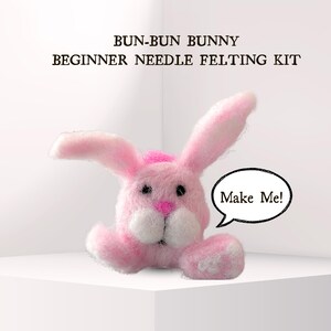 Bun-Bun Bunny Beginner Felting Kit for Adults | DIY Needle Felt Art | Mindful Craft Gift