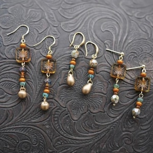 Japanese Windchime Earrings, Hollow Glass Bead, 14K Gold Plated, Geometric Earrings