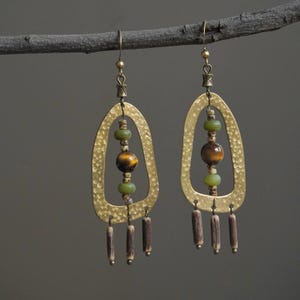 Japanese Windchime Earrings, Hollow Glass Bead, 14K Gold Plated, Geometric Earrings
