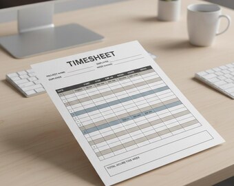 Time Sheet Template Excel | Employee & Freelancer Timesheet | Payroll and Overtime Calculator | Work Hours Tracker | Digital Download