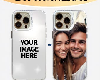 iPhone 16 Custom Photo Case | Clear TPU Cover for iPhone | Personalized Gift with Your Picture | Durable Slim Fit | Romantic Couples Design