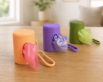 Dog Poop Bag Holder, Leash Dispenser, Pet Waste Carrier, Puppy Walk Gift