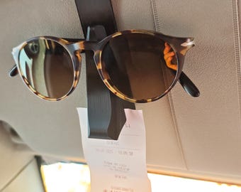 Sunglasses Holder for Car, Sun Visor Note Clip, Eyeglass Organizer, Minimalist Eyewear, Sunglass Mount