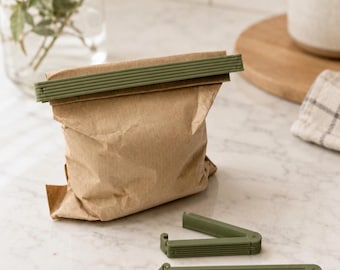Pinces à sacs, scelleuse alimentaire pliable, fermeture de garde-manger réutilisable, accessoire de rangement pour les collations, ensemble d'organisation de cuisine