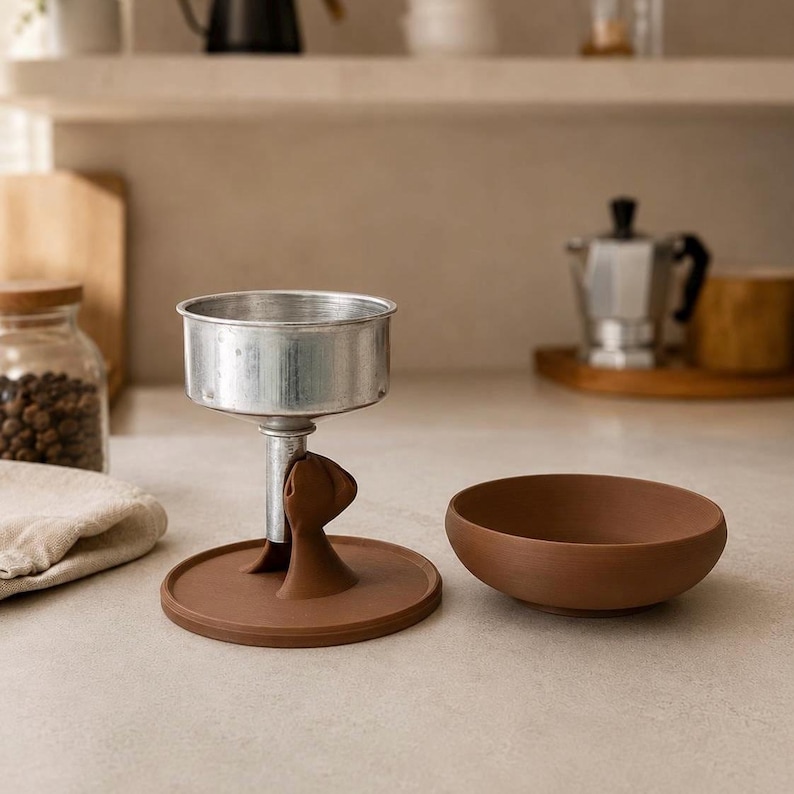 Kit de dosage express pour cafetière italienne imprimé en 3D, support pour entonnoir à café, accessoire de barista (bioplastique PLA) image 9