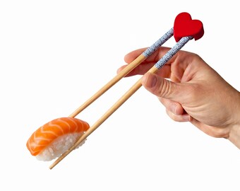 Heart Chopstick Holder, Sushi Lover Gift, Valentine Japanese Dining Decor, Fun Couple Accessory