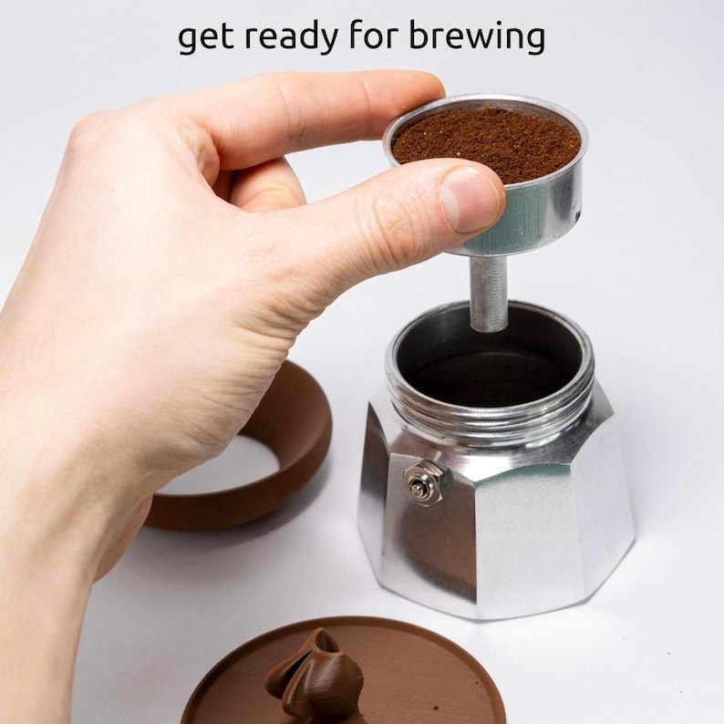 Kit de dosage express pour cafetière italienne imprimé en 3D, support pour entonnoir à café, accessoire de barista (bioplastique PLA) image 7