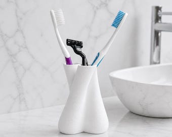 Minimalist Flex Toothbrush Holder Razor Stand Bathroom Organizer 3D Printed Minimalist Vanity Decor
