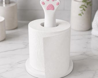 Soporte para papel higiénico con forma de pata de gato, decoración divertida para el baño, regalo para amantes de las mascotas, regalo para inauguración de casa.