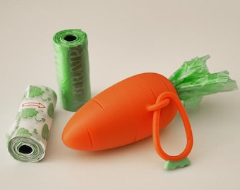 Carrot Dog Poop Bag Holder, Hands Free Waste Dispenser Clip, Unique Leash Accessory Gift