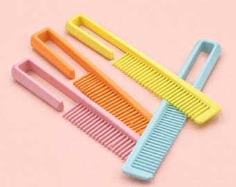 Pastel Wide Tooth Comb, Plant Based PLA Flexible Grip Handle, Minimalist Design Hair Comb