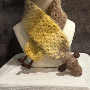 Crochet Dachshund Scarf, Sausage Dog Scarf, Handmade Scarf, Cute Winter Neck Scarf, Dog Lover Gift image 18