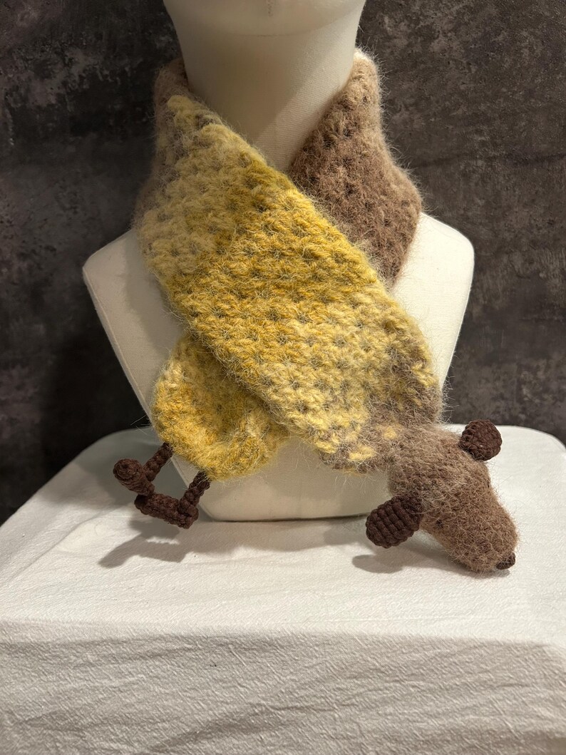Crochet Dachshund Scarf, Sausage Dog Scarf, Handmade Scarf, Cute Winter Neck Scarf, Dog Lover Gift image 18