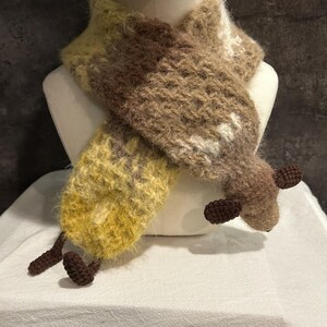 Crochet Dachshund Scarf, Sausage Dog Scarf, Handmade Scarf, Cute Winter Neck Scarf, Dog Lover Gift Golden Meadow