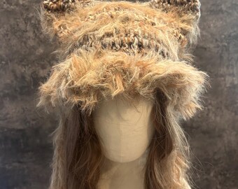 Cat Ear Beanie - Cozy & Handmade Crochet Winter Hat (Short Style )