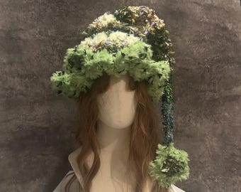 Handmade Witch Hat | Gothic Fairycore Hat | Crochet Cosplay Witch Hat | Halloween Costume | Renaissance Faire | Fantasy Festival Hat