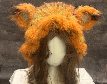 Fluffy Cat Ear Earflap Beanie, Handmade Crochet Winter Hat, Cozy Birthday Gift