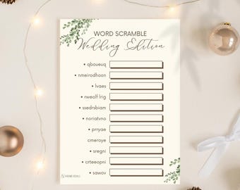 Boho Wedding Word Scramble Game Printable | Bridal Shower Game PDF | Easy Event Activity | US Letter Size | Instant Download + Answer Key