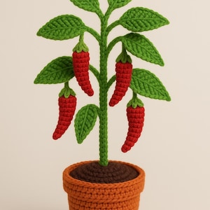 Crochet Patterns | Amigurumi Chilli Plant | PDF Digital Download
