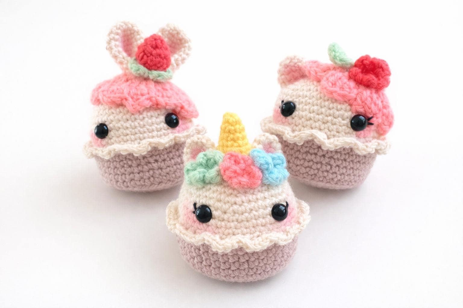 36 Cupcake Crochet Patterns for Sweet Amigurumi, Holiday Decor, and Play Food 7 Animal Cupcake Crochet Patterns Bundle Unicorn Kitty