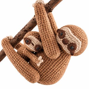 Mama and Baby Sloth Crochet Pattern | Amigurumi Sloth Tutorial (PDF Download)