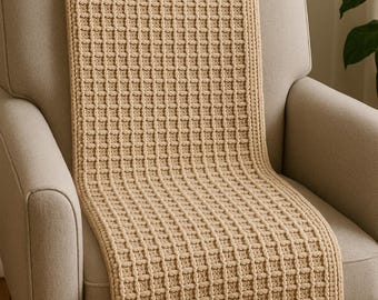 Crochet Pattern Waffle Blanket PDF Instant Download