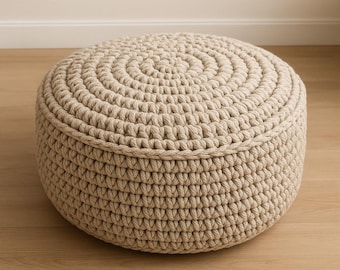 Crochet Pattern Chunky Boho Floor Pouf PDF Instant Download