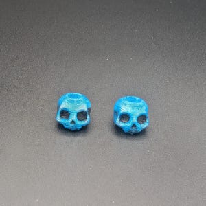 Hand-Painted 3D Printed Skull Hoodie String Beads | Gothic Drawstring Ends