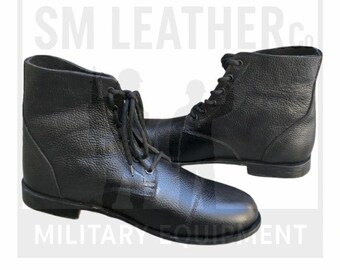 Vintage 1979 RO Search Black Leather Military Combat Boots  display picture 1