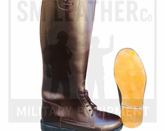 第一次世界大戦のイギリス陸軍将校用革製乗馬ブーツ（ブナ材製シュー