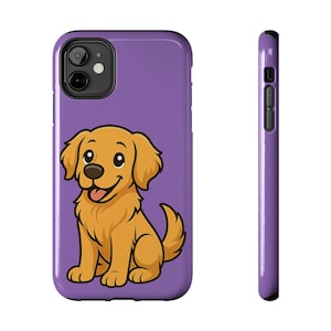 Custodia rigida per telefono Golden Doodle, custodia protettiva con divertente cane a forma di cartone animato, accessori per telefono con simpatici cuccioli, regalo per amanti degli animali, custodia resistente per telefono