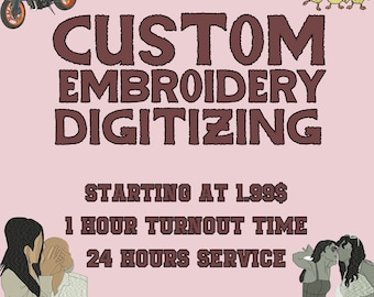 Custom Embroidery, Logo Digitizing, Custom Anime Embroidery, Embroidery Digitizing Service, Image Digitizing Embroidery, Custom Digitize