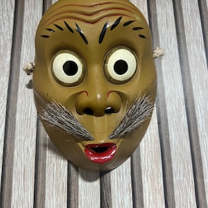 Japan kagura noh mask showa era Handmade wood  Noh Theater  19-20th century