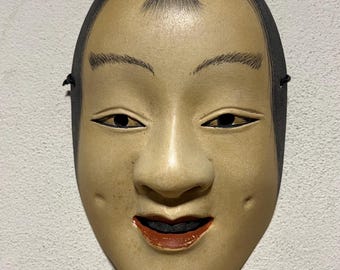 希少な一角仙人能面：手彫りヒノキ材、昭和時代 - Etsy 日本