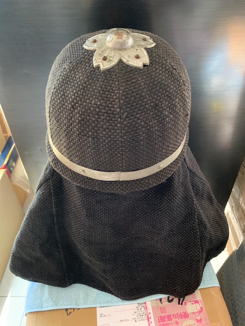 Shikoro Types Vintage Japanese Firefighter Helmet Sakura Emblem WWII Era Showa ...