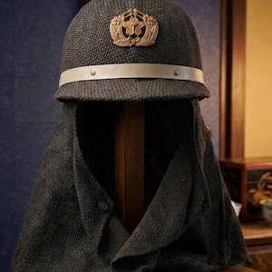 Vintage Japanese Firefighter Helmet Sakura Emblem WWII Era Showa