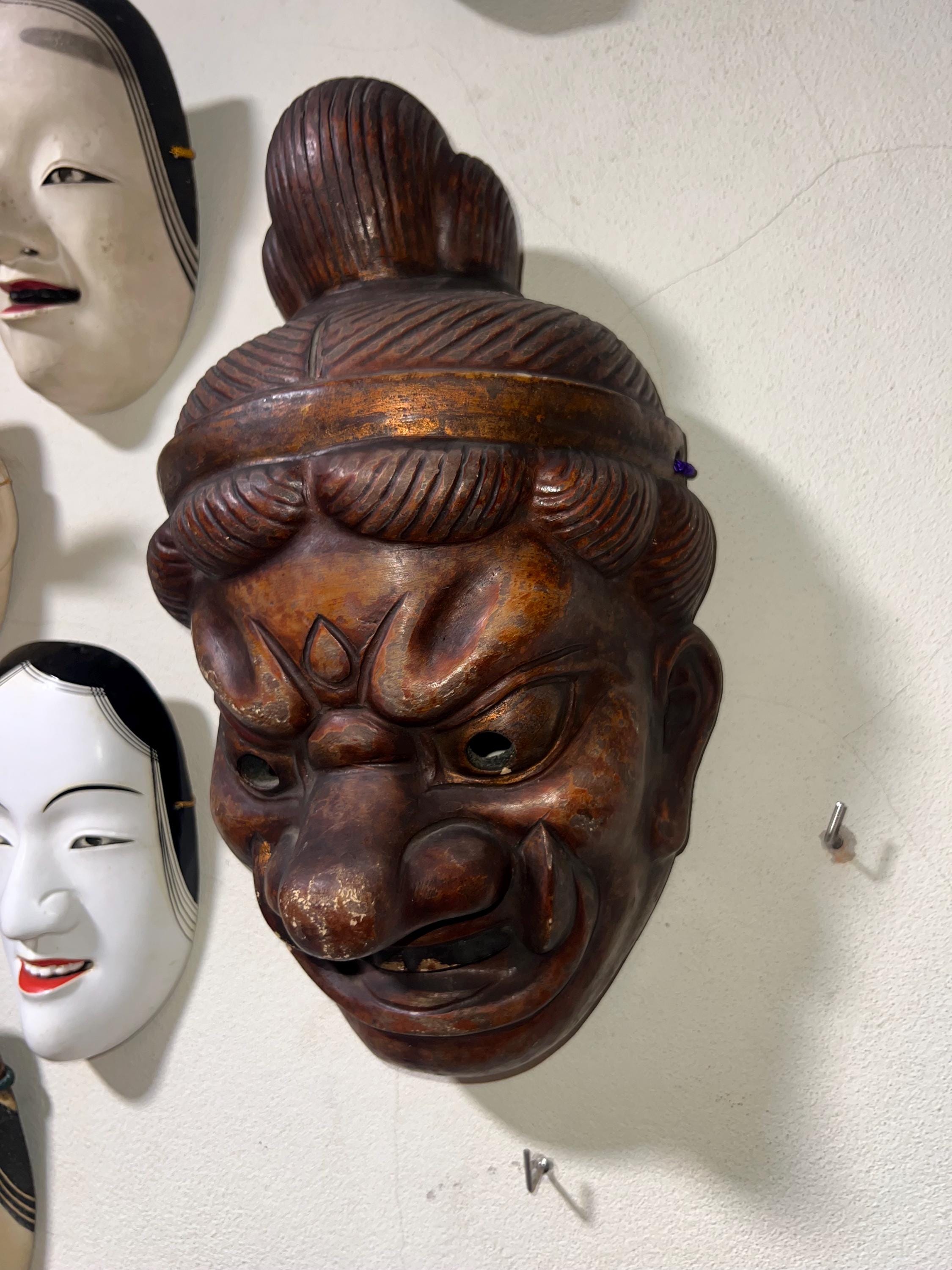 Vintage Japanese Niō Guardian Mask 