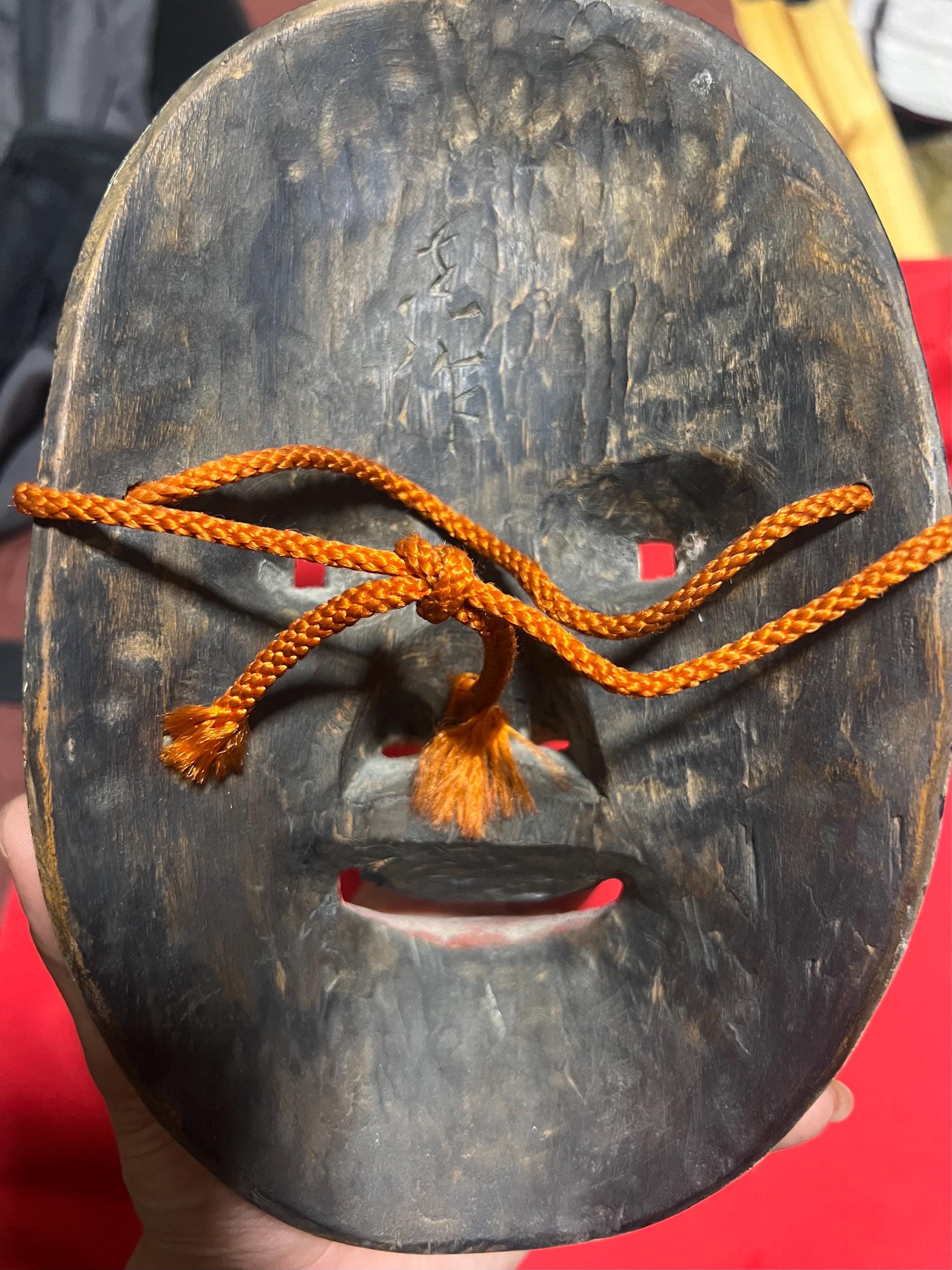 手彫り木製小面能面：昭和時代の日本の壁画 - Etsy 日本